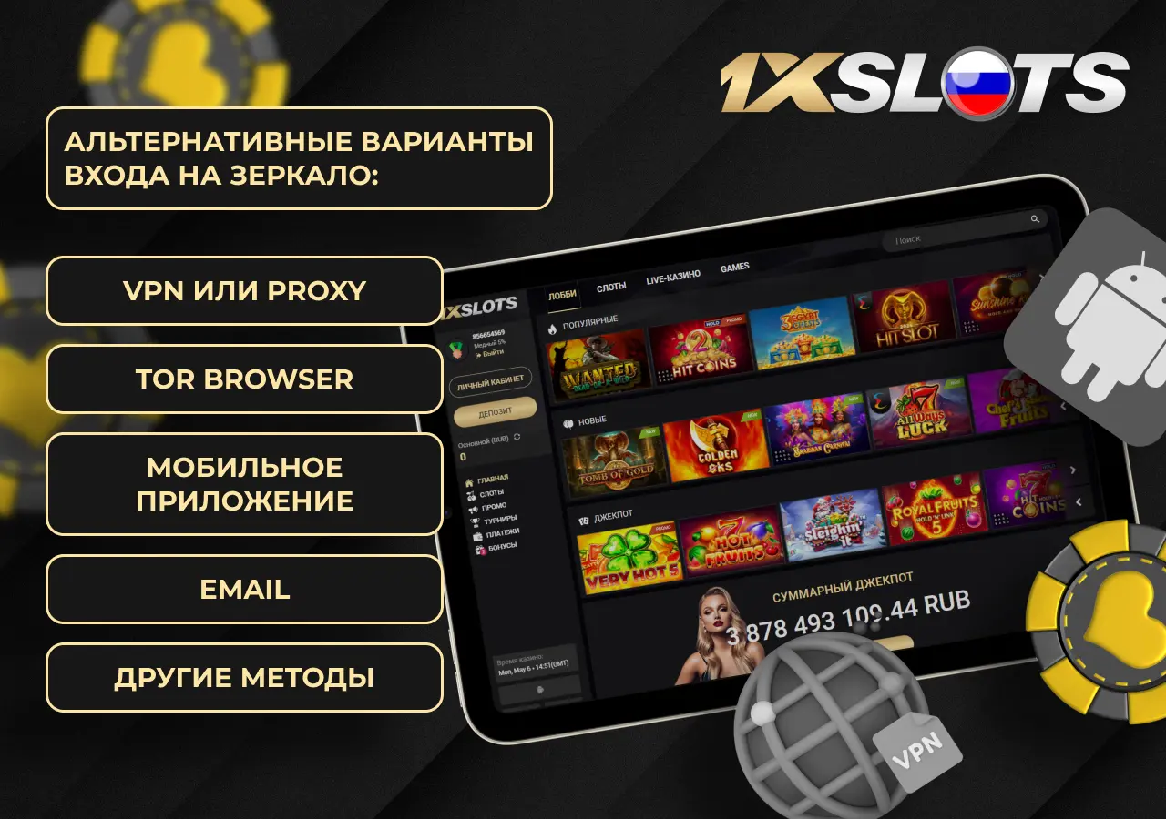 Доступные варианты входа на сайт 1xslots